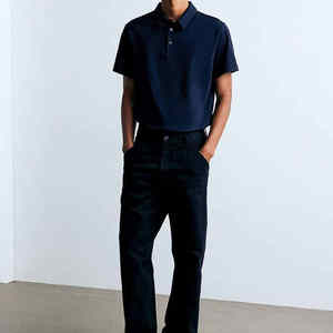 Logo personnalisé à manches courtes vêtements d'été couleur unie hommes polos meilleur vendeur respirant anti-boulochage polo - Product Image 5