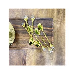 Juego de cubiertos metálicos de diseño clásico para cocina y mesa, cuchara de color latón dorado a precio asequible. - Product Image 5