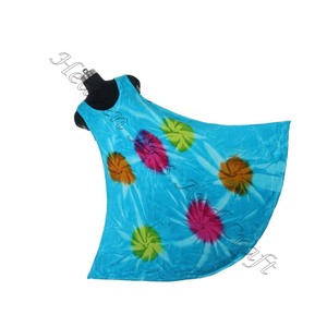Mayorista de vestidos de estilo Tie Dye de rayón indio de India Atractivo Tie Dye Long Open Maxi vestido para damas sin mangas 100% Rayon - Product Image 5