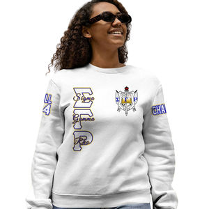 Sudadera con Cuello Redondo de la Hermandad Sigma Gamma Rho 1922 Azul y Dorado, Ropa Griega, Sudadera de Forro Polar Premium, Moda de Invierno para Mujer - Product Image 5
