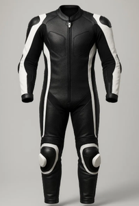 Combinaison de motard deux pièces en cuir véritable imperméable tout temps pour hommes Protection de l'armure de moto et de course automobile - Product Image 2