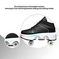 Chaussures à roulettes LED tendance 2026, 2 en 1, quatre roues, chaussures à roulettes pour enfants