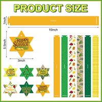 Guirlande de décoration pour la fête juive de Sukkot, chaînes en papier avec pompons, guirlande suspendue pour Sukkot, fournitures pour fête de Sukkot