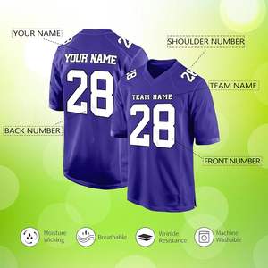 Camisetas de fútbol americano personalizadas de alto rendimiento con diseños sublimados y detalles de jugadores personalizados para equipos - Product Image 2
