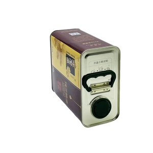 Boîte en fer blanc rectangulaire de qualité alimentaire 2,5 L pour huile d'olive avec couvercle en plastique et impression offset - Product Image 5