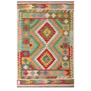 Alfombra Kilim de Maimana, Afganistán, 151 x 102 cm, Alfombras y Juegos de Alfombras - Product Image 1