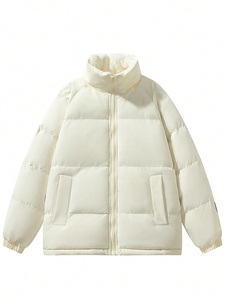 Veste bouffante à capuche de haute qualité pour hommes, personnalisée, noire, solide et brillante, avec personnalisation complète - Product Image 6