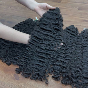 Extensions de cheveux humains vietnamiens, boucles birmanes, trame naturelle noire, boucles vierges, cheveux doublement tirés - Product Image 1