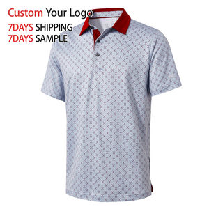 Polo de sport en polyester et élasthanne de haute qualité, impression par sublimation tricotée sur mesure pour polos de golf pour hommes, coupe douce et respirante - Product Image 4