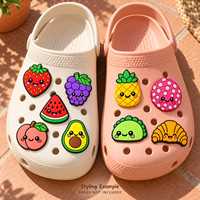 Set Aksesoris Sepatu PVC Minuman Buah Kawaii Custom 9 Buah - Alpukat, Stroberi, Susu - Grosir