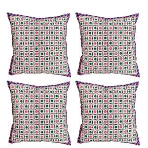 Fundas de Cojín Geométricas Florales Multicolor de 16x16, Hechas a Mano, Decorativas, para Sofá, Cama, Juego de Fundas de Edredón - Product Image 1