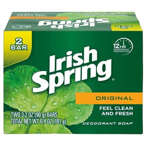Irish Spring Original Deodorant Bar <b>Soap</b>, 3.20 oz bars, 2 ea - Product Image 1