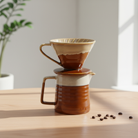Nouvelle conception très vendue, style européen, ensemble cafetière et filtre à café en porcelaine durable 3460808Csetl-0.4 pour l'exportation