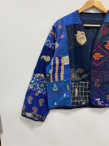 เสื้อแจ็กเก็ตผ้าฝ้ายพิมพ์ลายดอกไม้สำหรับผู้หญิงเสื้อคลุมฤดูหนาวตัวสั้นปักลายดอกไม้ทำด้วยมือ - Product Image 5