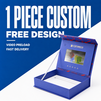 Boîte cadeau vidéo LCD magnétique personnalisée de 2,4 à 10,1 pouces avec haut-parleur, téléchargement USB, impression personnalisée pour le marketing de cadeaux d'entreprise
