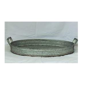 ชุดถาดเสิร์ฟอาหารโลหะสำเร็จรูปแบบโบราณ2ชิ้นเป็นมิตรต่อสิ่งแวดล้อมทำด้วยมือชุบสังกะสีสำหรับใช้ในบ้านเสิร์ฟของหวาน - Product Image 5