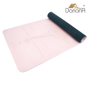 Tapis de yoga DarianA rose en TPE avec motif floral, antidérapant, guide d'alignement, tapis d'exercice universel - Product Image 2