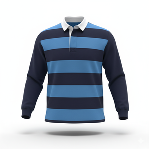 Maillot de rugby classique pour hommes à manches longues solide tricoté 100% coton respirant sportif pour chemise - Product Image 3