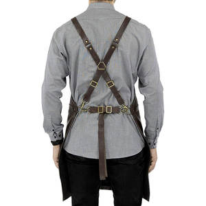 Hot Selling Unisex High Quality Genuine <b>Leather</b> Bib Kitchen <b>Aprons</b> Custom Made Quick Dry Heavy Duty Working <b>Leather</b> <b>Aprons</b> Sale - Product Image 3