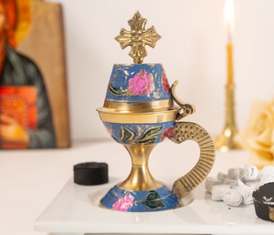 Brûleur d'encens peint à la main de haute qualité conception complète bois et laiton vente en ligne supérieure - Product Image 3