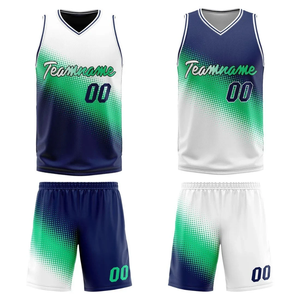 Conjunto Deportivo de Baloncesto Sublimado Transpirable Personalizado de Jersey Reversible de Secado Rápido, Jersey de Baloncesto Retro - Product Image 1