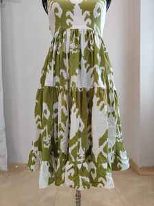 Vestido Largo Casual de Verano para Mujer, Cuello en V, Manga Larga, Estampado Floral, Algodón, Ligero y Transpirable - Product Image 3