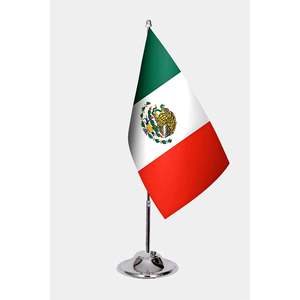 Drapeaux de bureau mexicains imprimés numériquement, mât de drapeau en aluminium - Product Image 1
