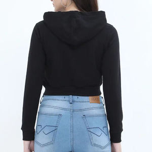 Sudadera con Capucha Regular Power Women para Mujer, Sudadera de Verano de Manga Larga, Tejida, Formal, Transpirable, con Patrón Geométrico, de Algodón Negro - Product Image 2