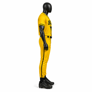 Conjunto de Uniforme de Béisbol Transpirable de Secado Rápido Amarillo para Hombre, Ropa Deportiva de Equipo de Poliéster, Sublimación OEM - Product Image 4