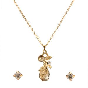 ชุดเครื่องประดับ kriaa 1202935หินออสเตรียและจี้ชุบทอง - Product Image 1