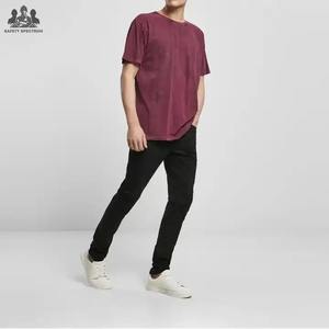 Camiseta de Hombre Estilo Urbano con Lavado Ácido |   Camiseta de Algodón 100% Tejida y Lavada |   Camiseta al por Mayor Transpirable y Ecológica con Logotipo Personalizado - Product Image 5