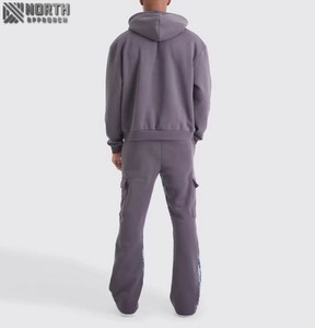 Meilleure quantité en gros hiver à capuche uni hommes plaine teint respirant 100% coton sur mesure solide survêtement bas prix - Product Image 3