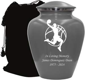 Urna de cremación de jugador de baloncesto, urna funeraria personalizada para adultos humanos para amantes del baloncesto, urna personalizada gris, tamaño personalizado - Product Image 6