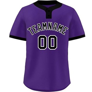 Manches courtes personnalisé nom de l'équipe broderie imprimé haute qualité vêtements de sport Baseball et Softball porter Jersey bouton chemises adultes - Product Image 3
