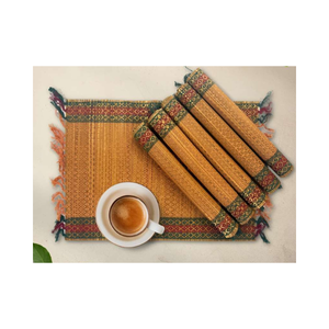 Salle à manger spéciale 100% coton brodé Jacquard 15 "rond 150 GSM biodégradable fabriqué par des artisans indiens Tapis de table en gros - Product Image 6