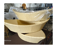 Panier de petit-déjeuner flottant d'usine Premium Vente en gros Plateau de service de piscine en rotin pour l'extérieur Panier de petit-déjeuner flottant en osier pour complexe hôtelier