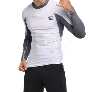 Durable Lightweight Men's Compression Full Sleeve Rash Guard Spandex/Polyester Fitness Wear Custom Logo Multi-Season Use - Product Image 5
