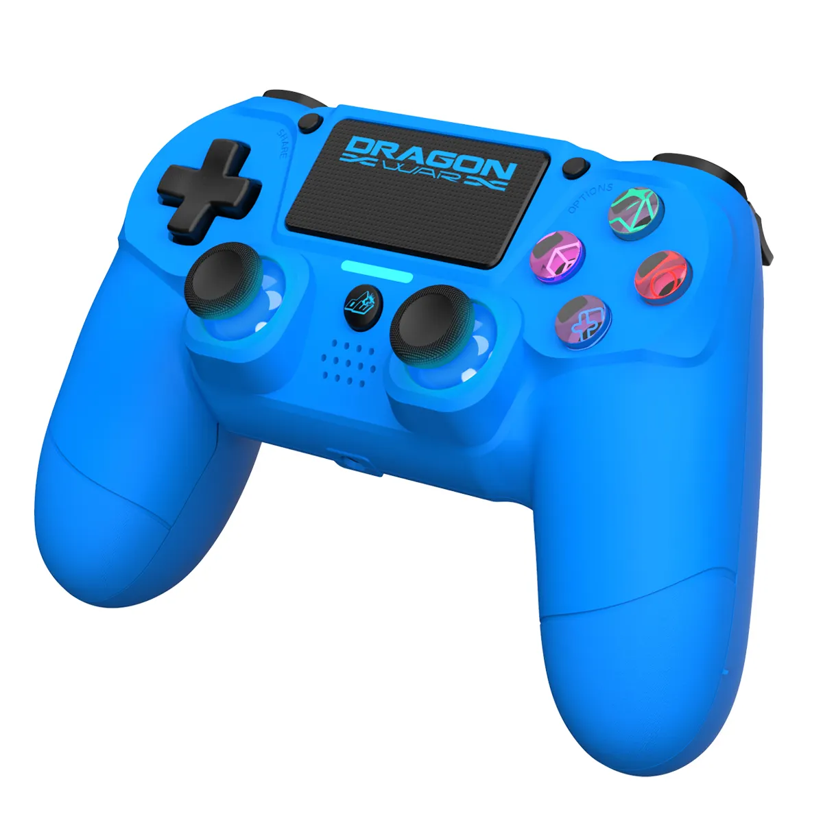 Dragon War P S4 wireless blue tooth dual vibration speaker touch pad LED RGB light BT 5.0wireless game controller