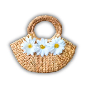 BOLSO DE MANO DE JACINTO DE AGUA Natural hecho a mano de primera calidad, accesorios bohemios ecológicos y elegantes, bolso de mujer para mujer, bolsos de mano para mujer - Product Image 1