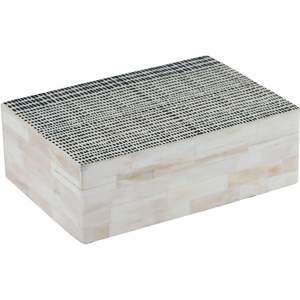 Caja de línea horizontal en blanco y negro, caja de incrustaciones de hueso disponible en todos los tamaños y colores, organizador de caja de almacenamiento de joyas - Product Image 3