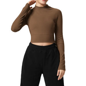 Women's Seamless Long Sleeve <b>Yoga</b> <b>Pants</b> Elastic Waist Quick Dry Fitness Wear Autumn Winter Running Wholesale Available <b>Plus</b> <b>Size</b> - Product Image 6
