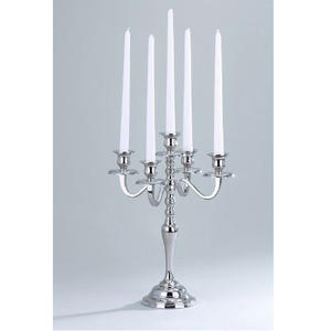 Centro de mesa Vintage de la mejor calidad, candelabro de mesa para decoración de boda, candelabro de 5 brazos con acabado plateado para decoración del hogar - Product Image 4