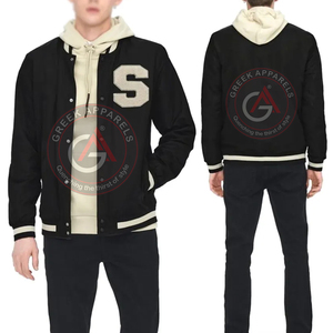 Vente en gros de derniers modèles personnalisés Veste universitaire Lettermen à manches longues pour hommes Vêtements unis vierges pour hommes imperméables - Product Image 6