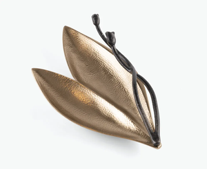 Plateau de service plaqué or avec lot de 3 plateaux ovales martelés en aluminium pour servir le café et le thé Plateaux de table de mariage - Product Image 4