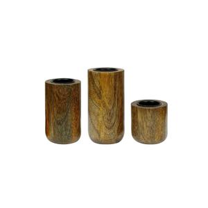 Wood Candle Holder Dining Table Candle Stand Decorative <b>Tealight</b> Stand Set of 3 Natural Custom Manufacturer Factory Direct Sale - Product Image 1