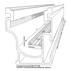 Rail de montage solaire K2 Systems CrossRail 44-X Max 172" (14 pieds) finition foncée 4000820-US - Product Image 2