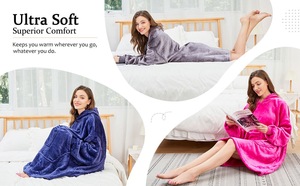 Caspa throw cobertor de lã capuz, liso para o inverno, blusão de poliéster macio, quente, presente de natal, casaco com capuz - Product Image 6