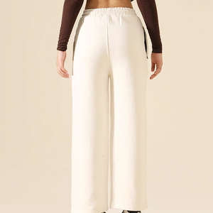 Pantalones holgados cómodos de invierno para mujer, Vintage, con cierre de cintura elástica, elegante diseño frontal plano, transpirable, elegante, de cintura media - Product Image 2