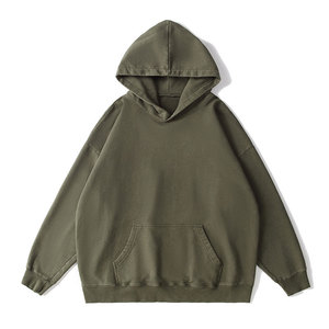 Logo personnalisé Street Hip-Hop 350gsm 100% coton éponge française poids lourd pull uni Vintage lavage à l'acide en détresse respirant - Product Image 2