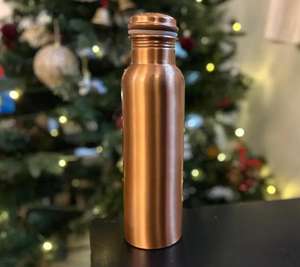 Botella de agua ecológica de doble pared de cobre con tapa de rosca y diseño a prueba de derrames de Crescent Crafts - Product Image 6